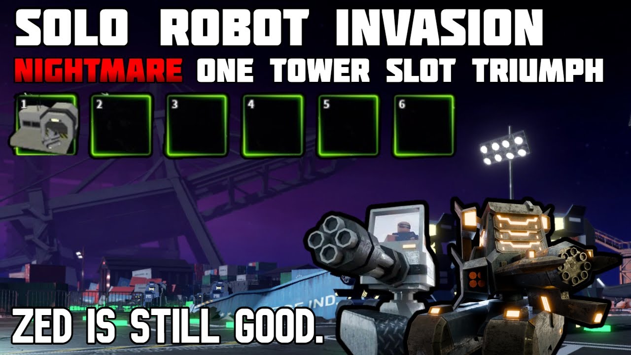 TDX | SOLO Robot Invasion NIGHTMARE with One Tower Slot