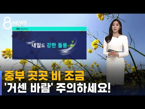 [날씨] 중부 곳곳 비 조금…'대구 낮 22도' 일교차 주의 / SBS 8뉴스