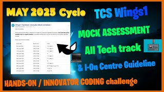 Wings1 Tech Track Mock assessment Details| Ion center Guidelines| Hands-on & innovator #tcs #wings1