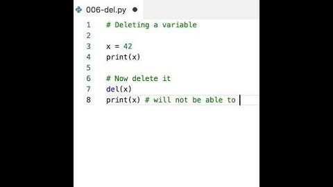 Using the "del" function in Python to undeclare a variable.