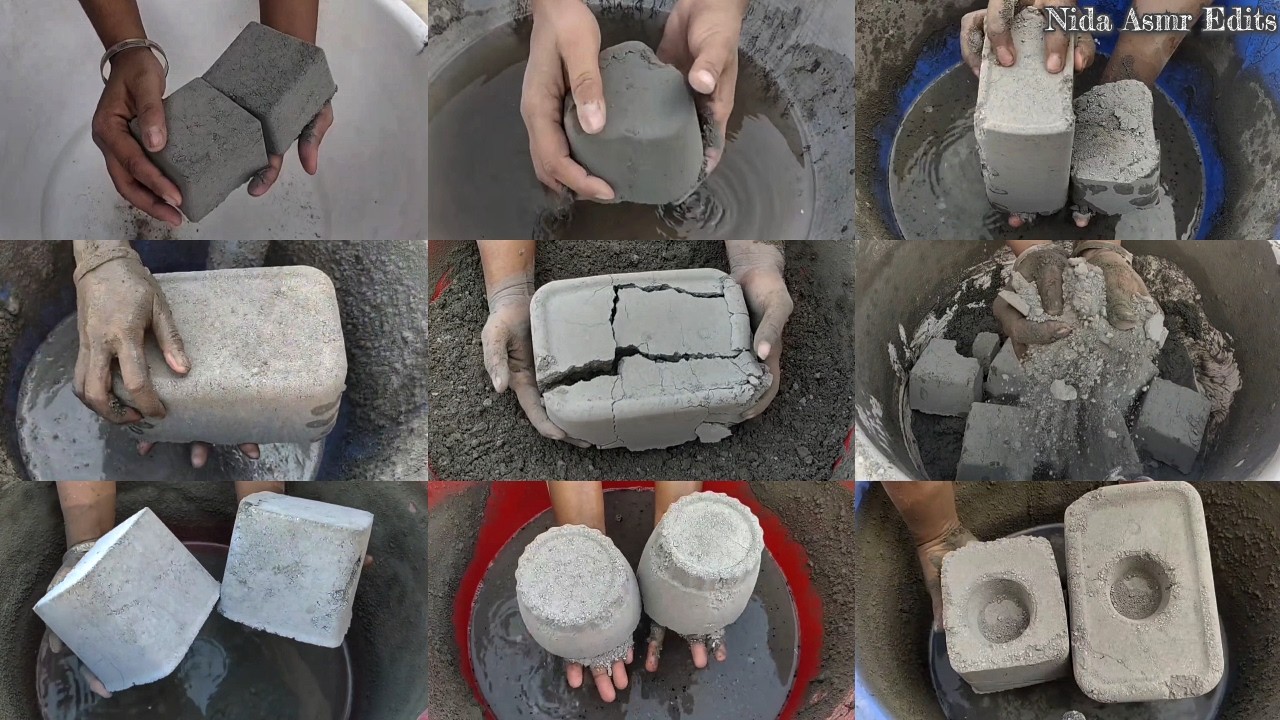 Pure & re-use Cement Crumbling on Tub 🪣 || Totally Water 🌊 Crumbling 😲💤