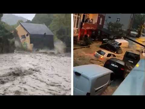 Entire House Falls Into Rushing Floodwaters