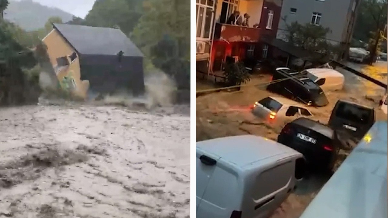 Entire House Falls Into Rushing Floodwaters