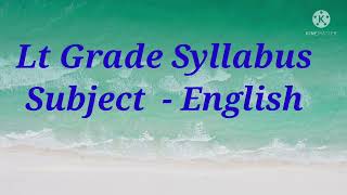 Lt Grade syllabus of English