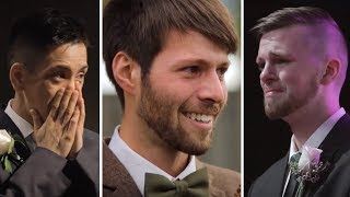 Emotional Grooms Seeing Their Beautiful Brides