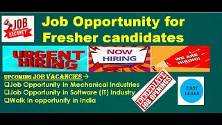 job vacancy 2023 | job for fresher| job for mechanical engineering best job for mechanical engineer