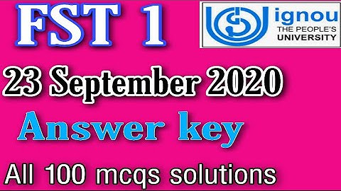 IGNOU | Fst 1 Answer key |fst 1 mcq in english #fst1_answerkey | ignou fst1 mcqs | #samina_classes
