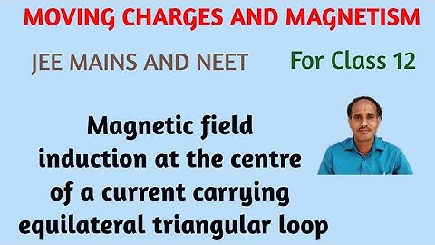 MOVING CHARGES AND MAGNETISM-24# Mag field induction at the center of a equilateral triangular loop