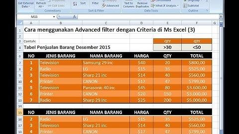 Excel 2007 Tutorial |Cara menggunakan Advanced filter dengan Dua kriteria Angka