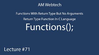 function with return type | return type function in c language | complete c programming LEC #71