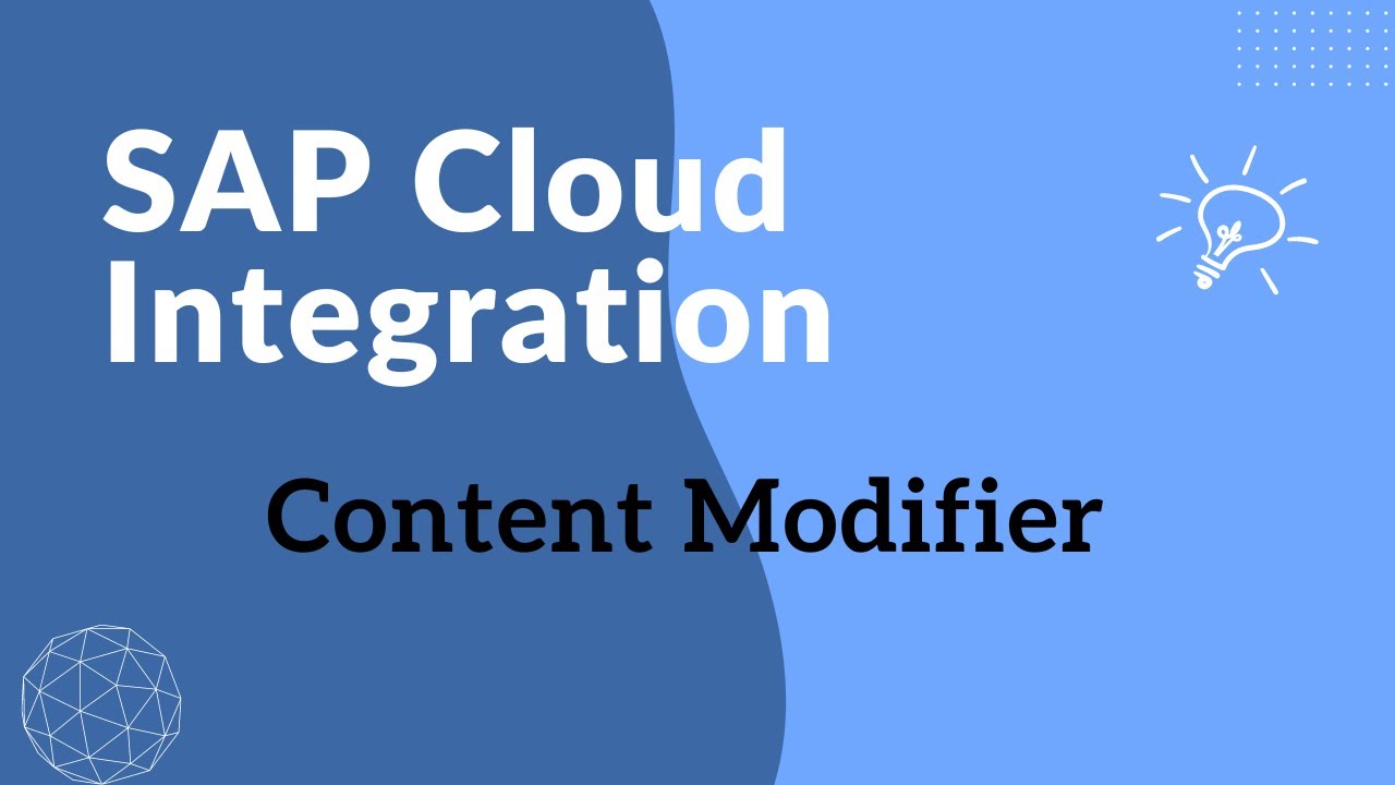 Content Modifier in Cloud Integration | Pallet Items - YouTube