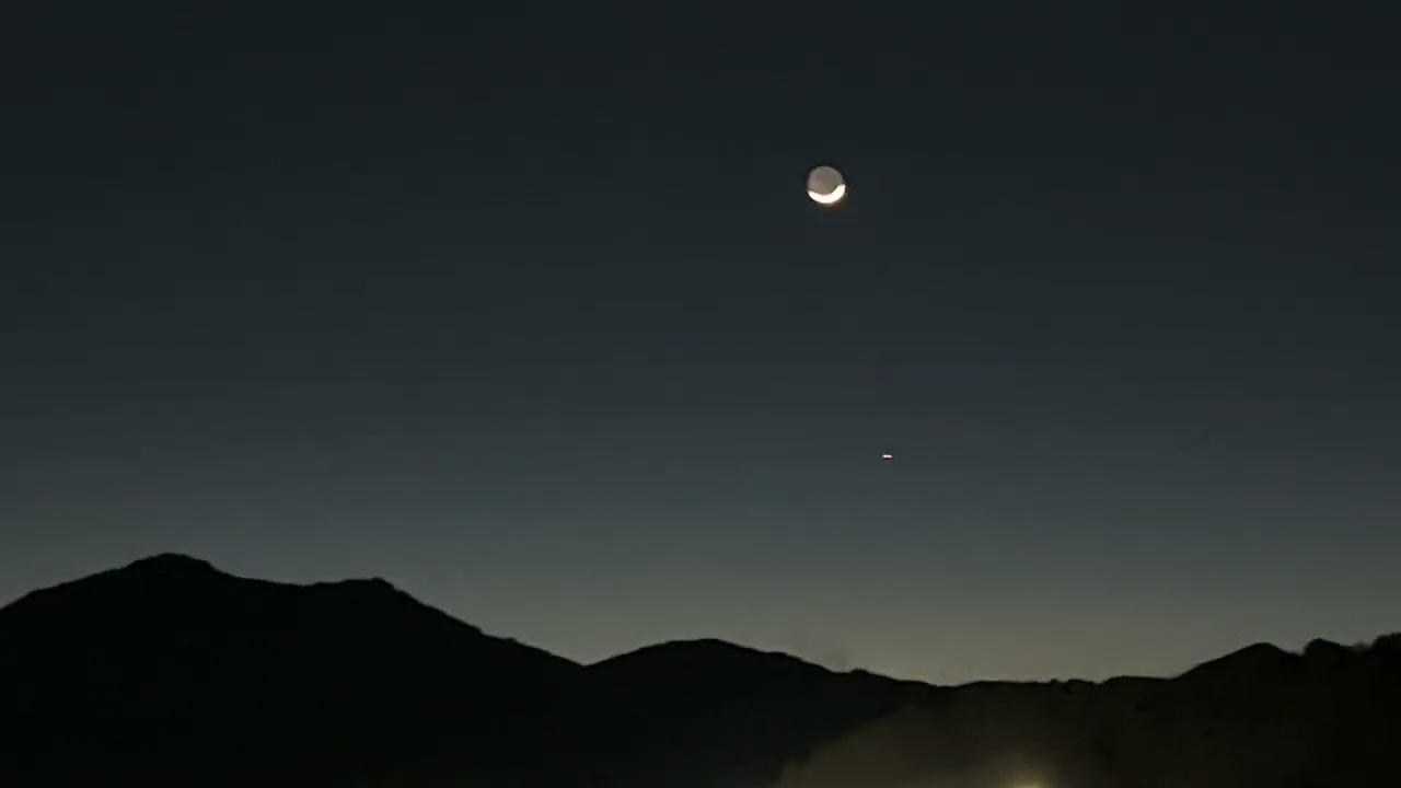 【月と水星　スマホ撮影】　岐阜県南部　2026年2月19日（木）　18時30分頃　Gifu-Japan