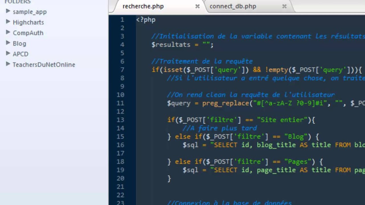 CREER UN MOTEUR DE RECHERCHE POUR VOTRE SITE WEB AVEC PHP - Part 4