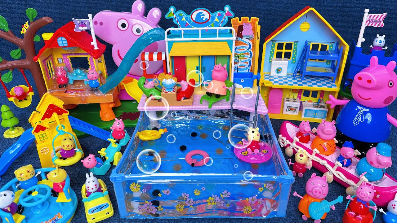 12 Minutes Satisfying with Unboxing Peppa Pig Water Park Swimming Pool Playset ASMR｜Review Toys