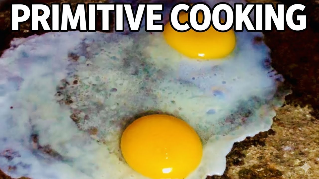 Primitive Cooking with Stone | Fresh Village Egg in 🌳 forest| cooking in forest.