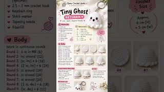 👻 Tiny Ghost Keychain Crochet Pattern | Easy Amigurumi Tutorial 🧶✨#amigurumi #crocheting