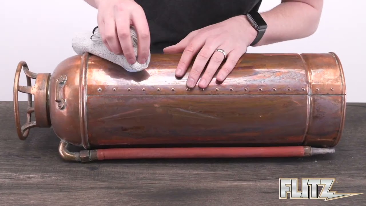 Restoring an old brass & copper fire extinguisher with Flitz!