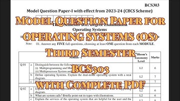 Operating Systems (BCS303) MODEL PAPER 22 scheam 3rd semester CS stream