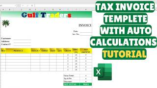 How To Create Auto-Calculated Tax Invoice Templete In Excel