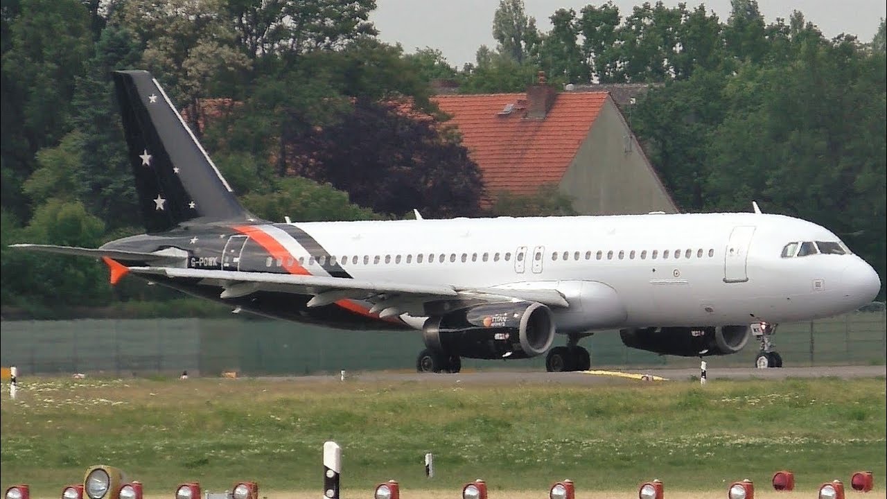 Titan Airways Airbus A320-233 G-POWK Takeoff at Berlin Tegel Airport