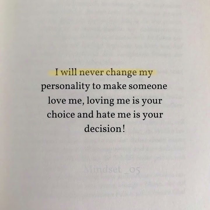 I will never change my...