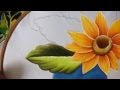 Pintura en tela camino de girasol # 2 con cony