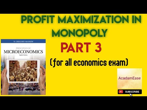 Profit Maximization in monopoly|N Gregory Mankiw| Economics| - YouTube