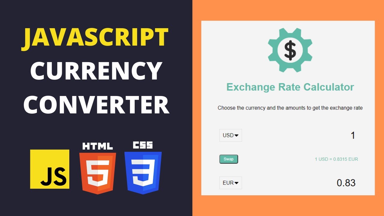 Build a Currency Converter using JavaScript - JavaScript Beginner Projects