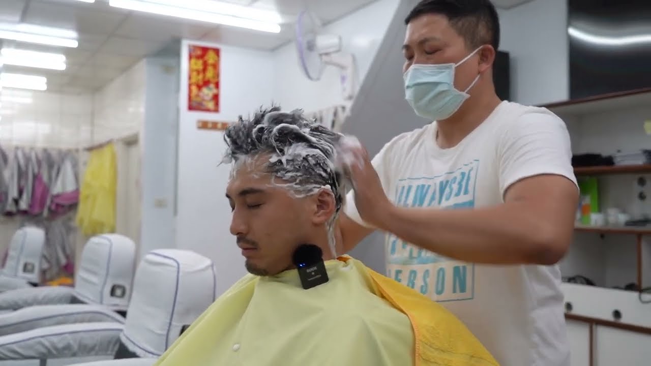 💈🇹🇼 Shampoo & Shaving & Iron Perm at Taiwan classic barber 