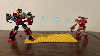 (Lego iron man vs super robot)