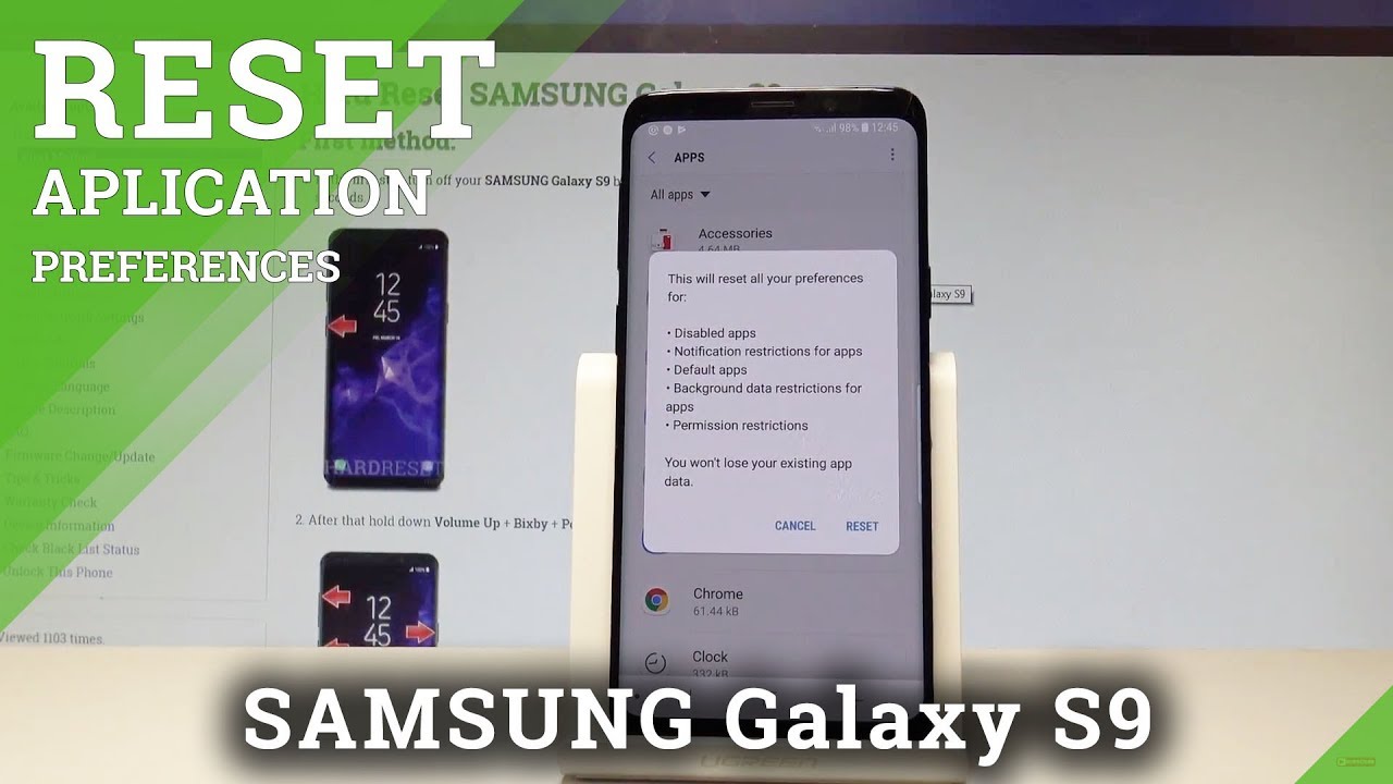 How to Reset App Preferences in SAMSUNG Galaxy S9 Restore App