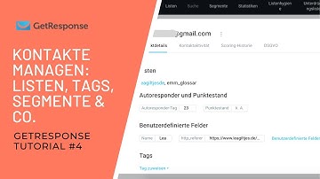 GETRESPONSE TUTORIAL #4 | Kontakte: Listen, Tags, Segmente & Co.