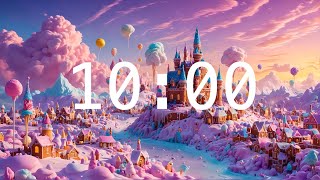 10 Minute Countdown Timer with Alarm | Relaxing Music | Candy Land