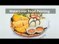 How to paint food in watercolor - Easy tutorial!
