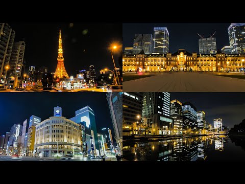[ 4K Hyperlapse / Motion Timelapse ] ハイパーラプス:東京夜景 東京のランドマーク - Night view of the Tokyo Landmark