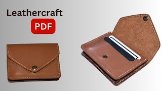 👉Making Minimalist leather card holder 💵💵#leathercraft