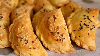 Вкусные пирожки в духовке! Пирожки из рубленого(песочного) теста с куриным и говяжьим мясом!