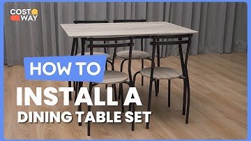 How to Install the 5 Pieces Dining Table Set with Wood and Metal Frame | JV10994#costway #howto