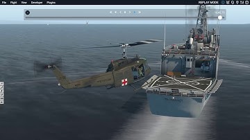 X-Plane 11 Nimbus UH1 Frigate Landing