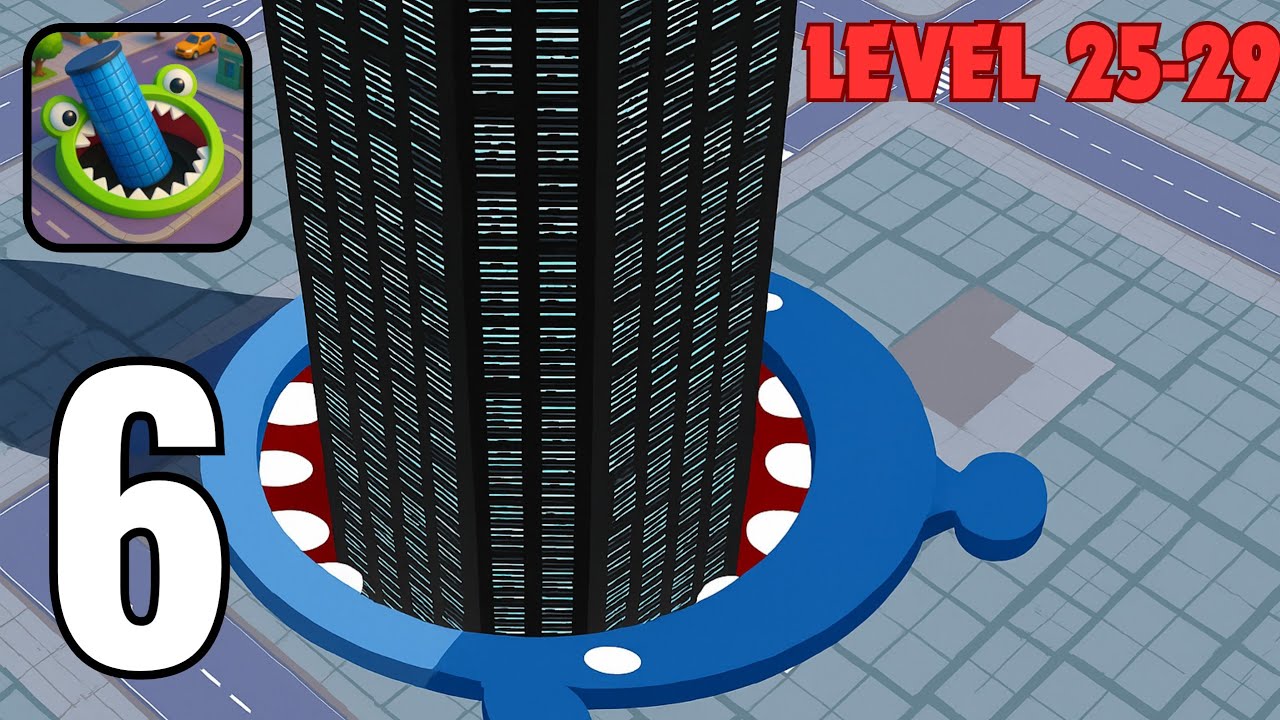 Hole.io - CITY Map (Level 25-29) | PART 6 | YNZPlays