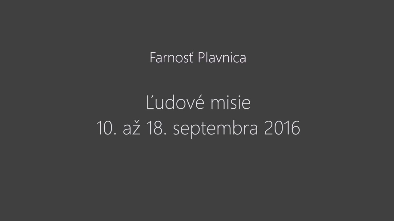 Ľudové misie vo farnosti Plavnica