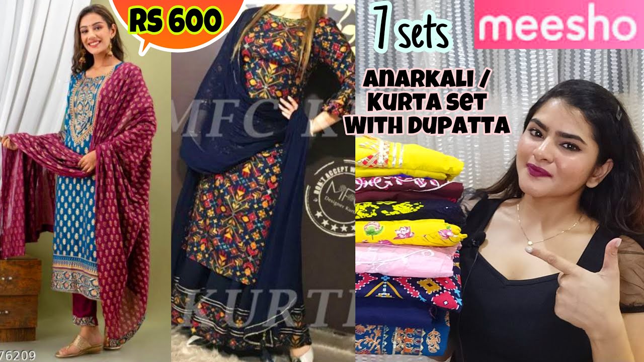 Meesho Kurta set with dupatta haul 