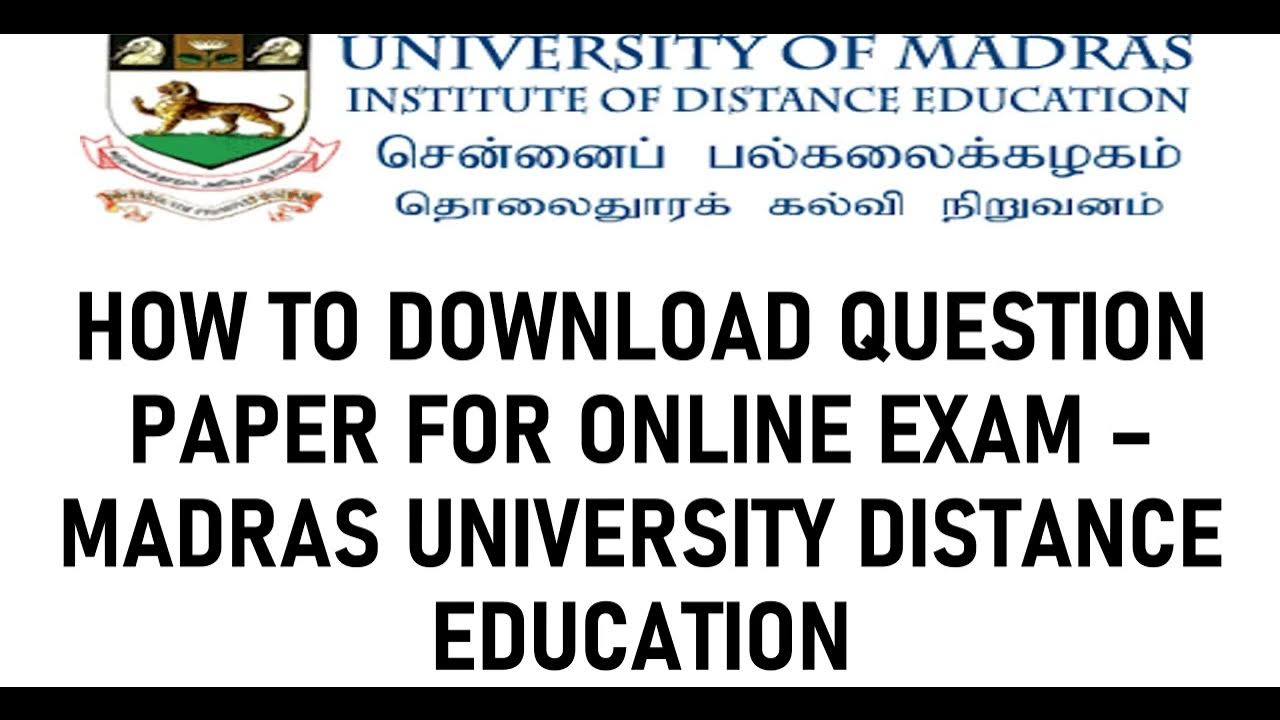 madras university distance education assignment answers