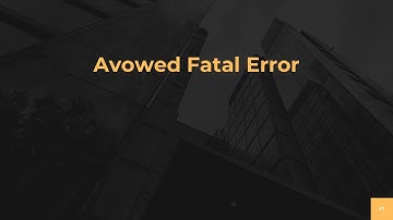 Avowed Fatal Error