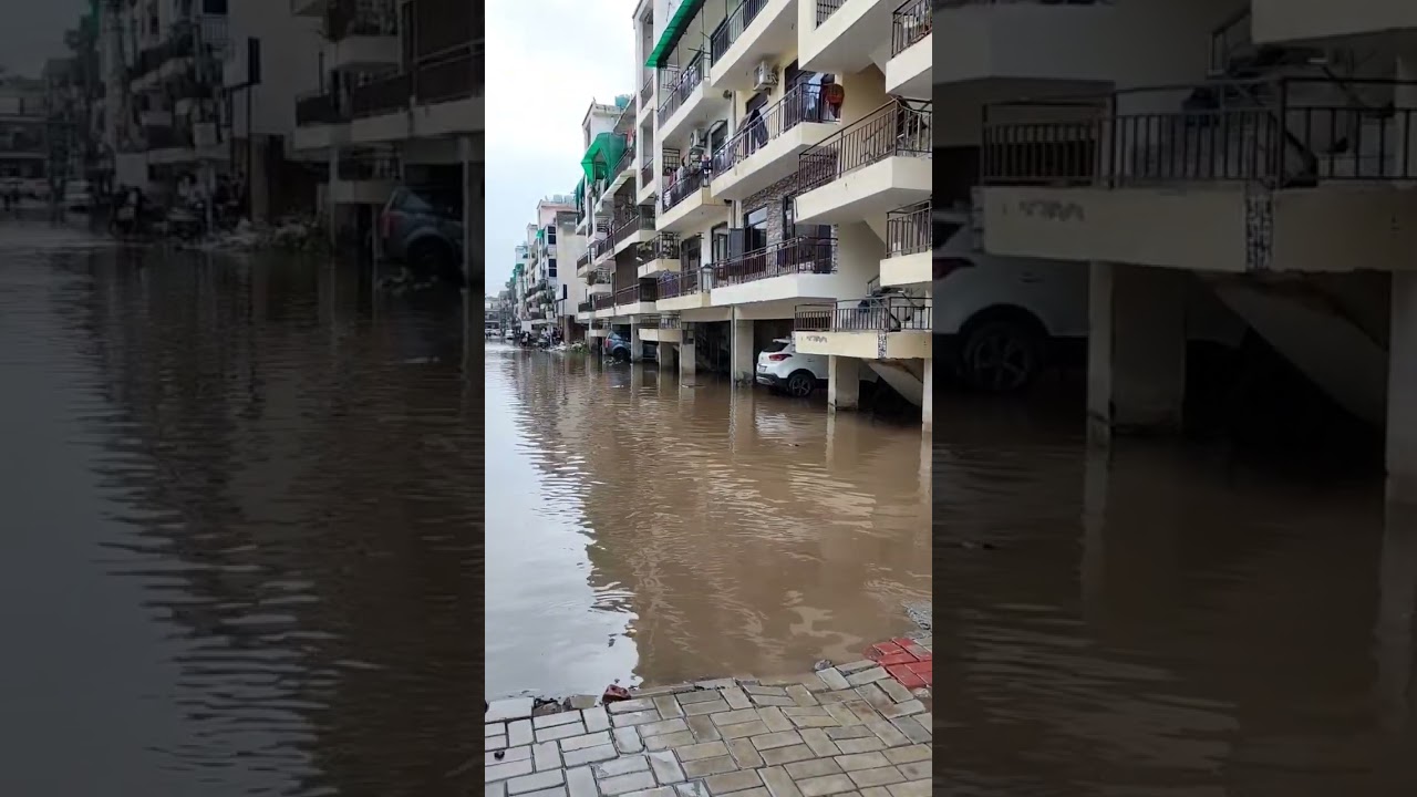 Basements of housing societie in Peer Muchalla Zirakpur were flooded after Panchkula released water