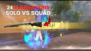 Free Fire Solo Vs Squad 24 Eliminations Gemaplay