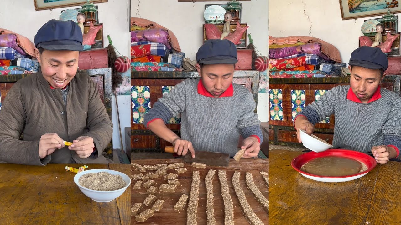 好吃的牛皮糖，麦芽糖甜甜的#food #民间手艺人 #cooking