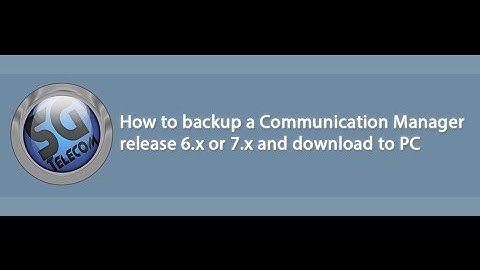 Avaya - How to backup a CM 6 or 7 server