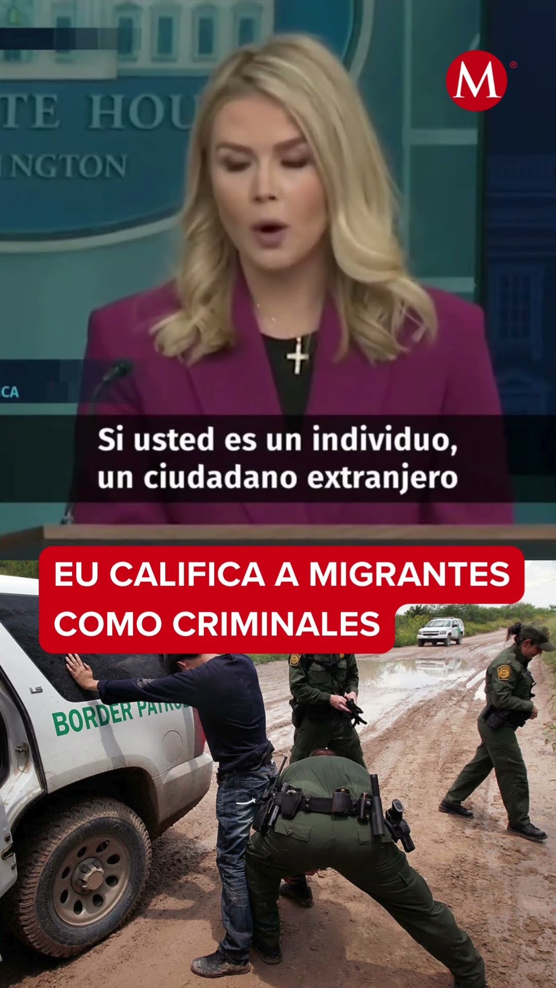 Vocera de EU llama criminales a todos los migrantes
