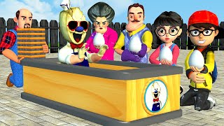 Scary Teacher 3D Who Lucky Games Nick and Tani vs Hello Neighbor and Miss T Troll Ice Scream 4 Eggs